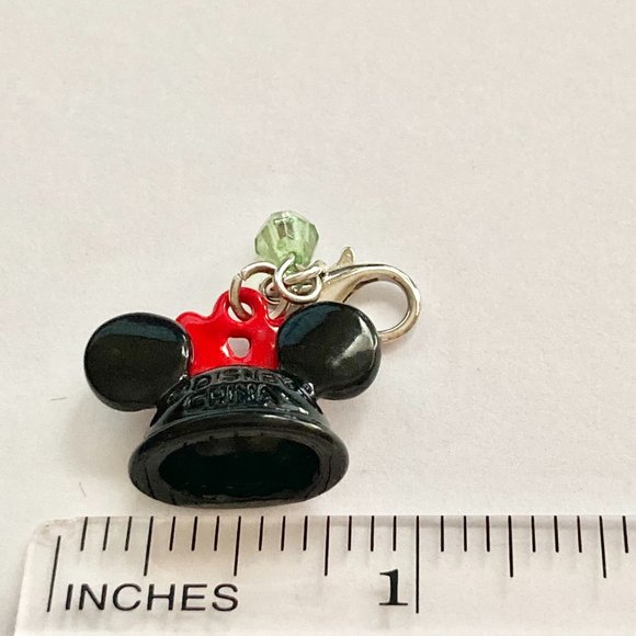 Vintage Minnie Mouse Hat Charm Bow Polka Dots Red Black Clip Zipper Pull Purse - Picture 11 of 11